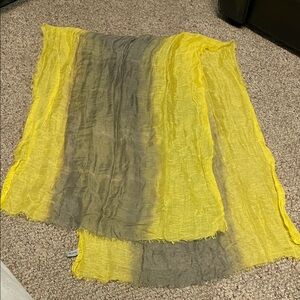 Silk linen Yellow and Gray Women's Scarf
